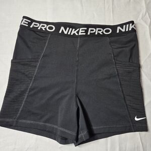 Nike Pro Black Training Shorts, With Pockets And Back Zipper Pocket, Compression